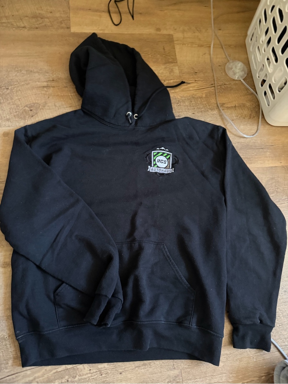 Jerzees Black Pullover Hoodie with Small Chest Patch